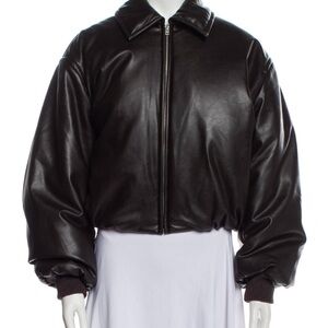Acne Studios COATED BROWN BOMBER JACKET